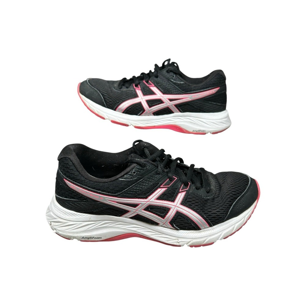 Asics Shoes Womens 6.5 Gel-Contend 6 Running Sneakers Black Mesh Logo 1012A570 - Picture 9 of 11